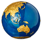 3 oz. Pure Silver Coin - Blue Marble with Gold Plating