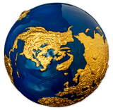 3 oz. Pure Silver Coin - Blue Marble with Gold Plating