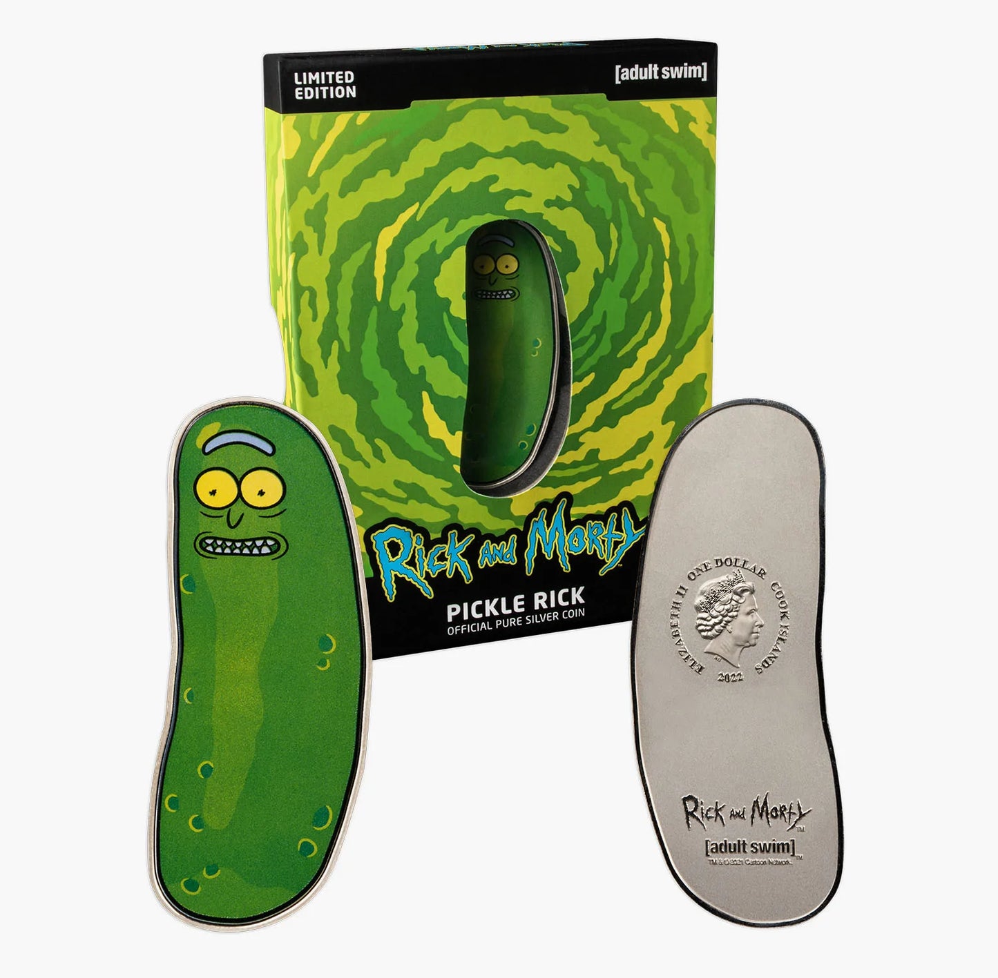 2022 Cook Island 1 oz Silver $1 Rick and Morty: Pickle Rick Coin