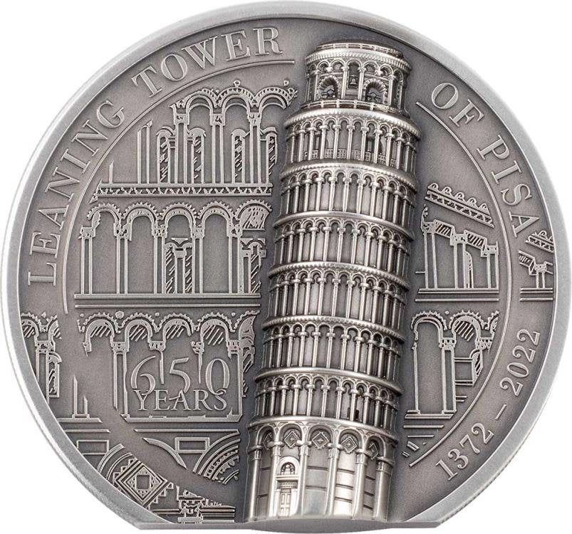 LEANING TOWER OF PISA 2 oz Silver Coin 2022