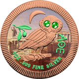 Niue 2020 $2 Athenian Owl  - 1 Oz Silver Coin + Swarovski Crystals