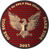 THE LIBERATOR RED 2021 ONE SOUL 1 OZ .999 FINE SILVER ROUND WITH GOLD GILDING – DARK SIDE CAD 129.99