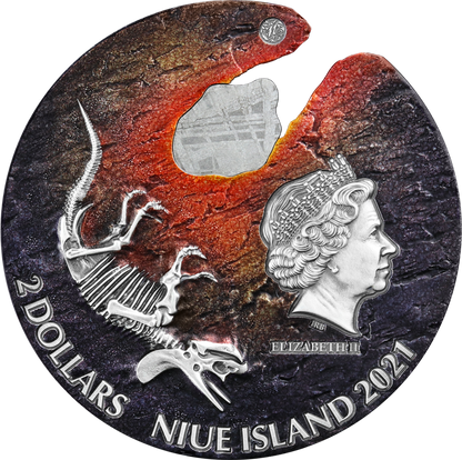 2021 NIUE ISLAND – IMPACT MOMENTS: METEORITE 2 OZ SILVER HR