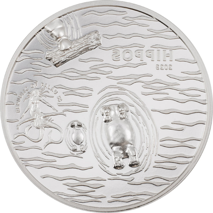 Hippos Split View 1 oz Silver Coin – Palau 2023 – photo 2 of 4