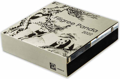 2022 Solomon Islands $5 2-oz Silver Filigree Panda Proof-Like Coin