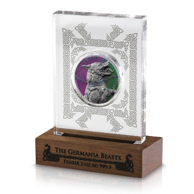 FENRIR GERMANIA BEASTS 2022 10 MARK 2 OZ PURE SILVER BRILLIANT UNCIRCULATED ROUND IN CAPSULE