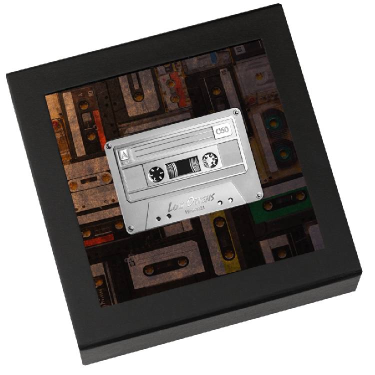 CASSETTE TAPE 2022 $2 2 OZ PURE SILVER UNIQUE SHAPED PROOF COIN