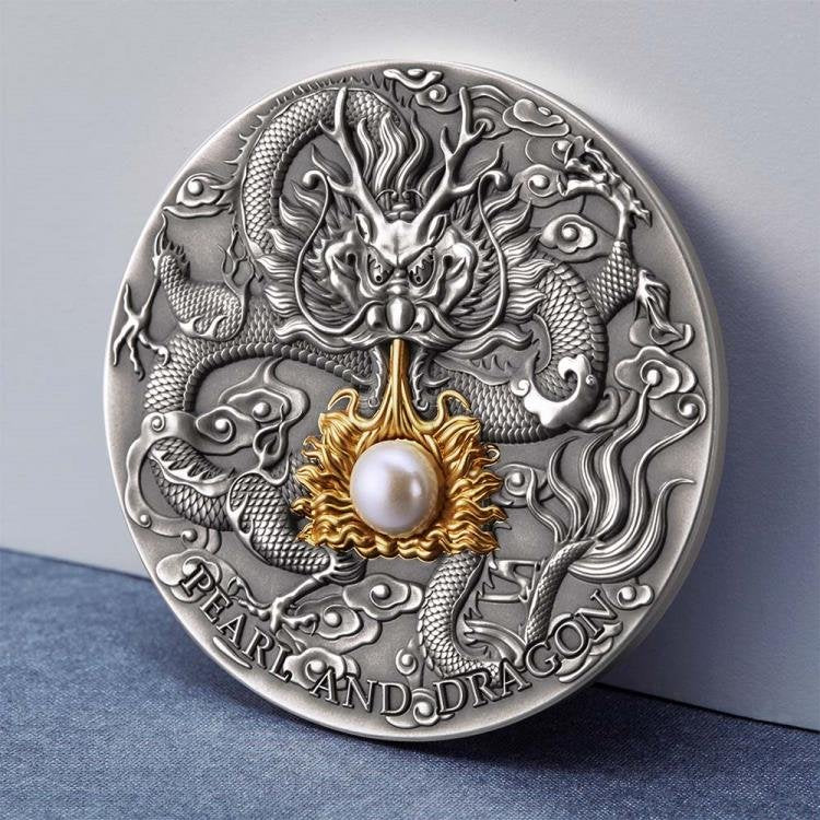 Pearl and Dragon Divine Pearls 2 oz silver coin 2022