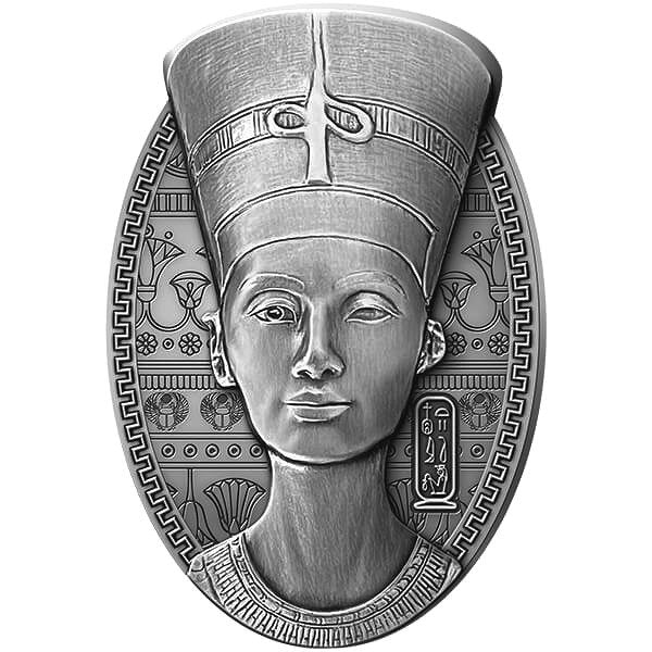 2023 3 oz Silver The Nefertiti Bust 3D Shaped Coin Djibouti