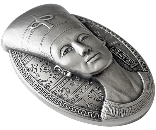 2023 3 oz Silver The Nefertiti Bust 3D Shaped Coin Djibouti