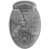 2023 3 oz Silver The Nefertiti Bust 3D Shaped Coin Djibouti