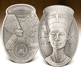 2023 3 oz Silver The Nefertiti Bust 3D Shaped Coin Djibouti