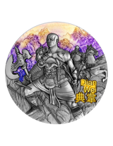 DIAN WEI Warriors of Ancient China Gold Plating 3 Oz Silver Coin 5$ Niue 2021