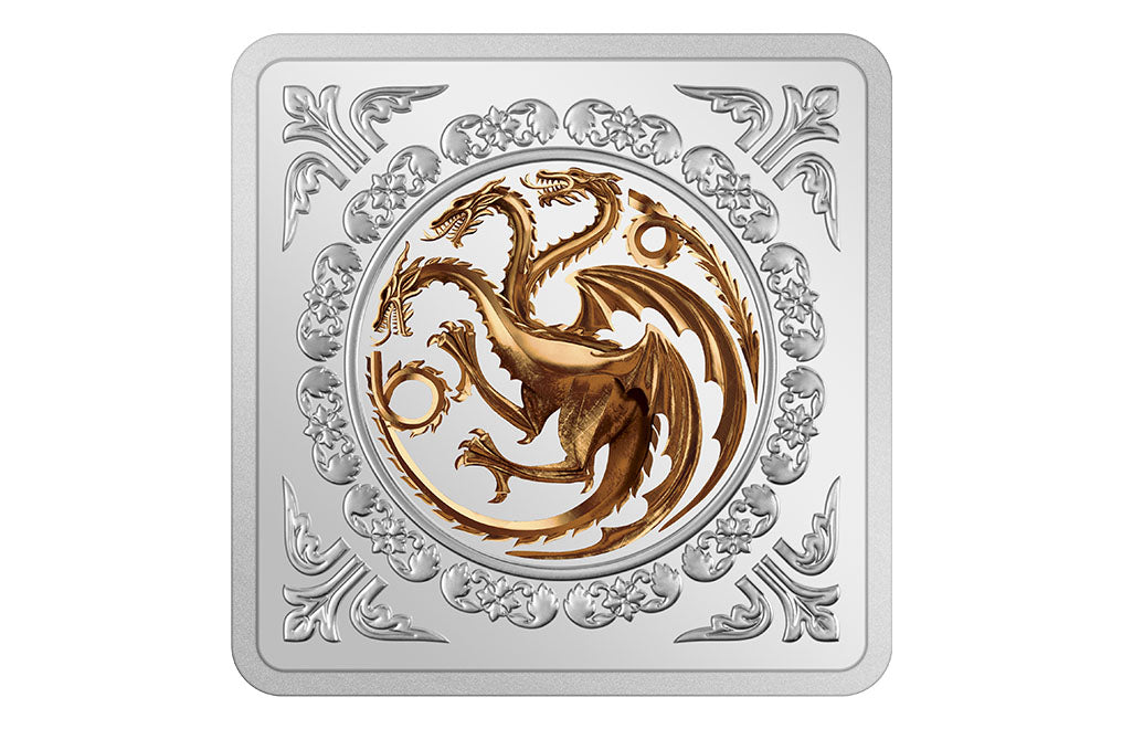 TARGAERYAN SIGIL GAME OF THRONES COLLECTION 2022 1 OZ PURE SILVER PROOF MEDALLION