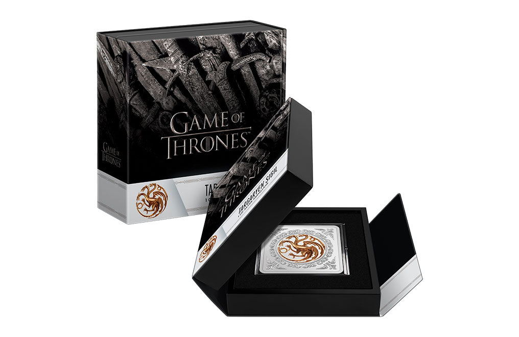 TARGAERYAN SIGIL GAME OF THRONES COLLECTION 2022 1 OZ PURE SILVER PROOF MEDALLION