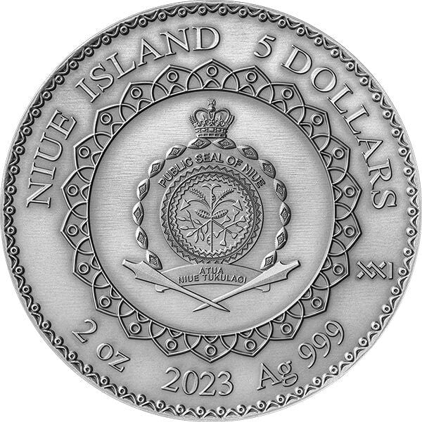 Rabbit Mandala Collection 2 oz Antique finish Silver Coin 5$ Niue 2023