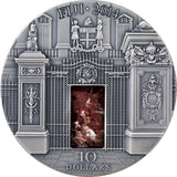 Blue drawing Room Buckingham Masterpieces in Stone 3 oz Antique finish Silver Coin 10$ Fiji 2014
