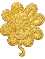 FOUR LEAF CLOVER DRAGON Gilded 1 Oz Silver Coin 5000 Francs Chad 2023