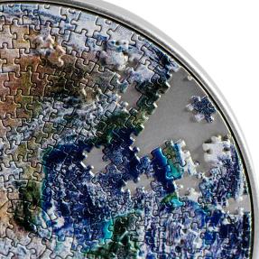 EARTH PUZZLE 1 Oz Silver Coin 5000 Francs Chad 2022