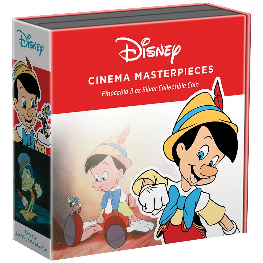 Disney Cinema Masterpieces - PINOCCHIO 3oz Silver Coin