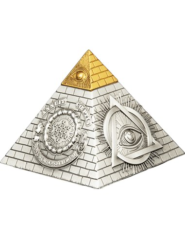 EYE OF PROVIDENCE Pyramid 5 Oz Silver Coin 5$ Barbados 2023