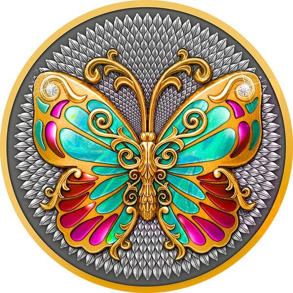 BUTTERFLY 2 Oz Silver Coin 5$ Niue 2023