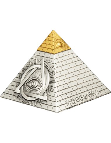 EYE OF PROVIDENCE Pyramid 5 Oz Silver Coin 5$ Barbados 2023