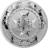 MALTA KNIGHTS OF THE PAST 2022 1 OZ 5 EURO PURE SILVER BRILLIANT UNCIRCULATED COIN IN BLISTERPACK – GERMANIA MINT
