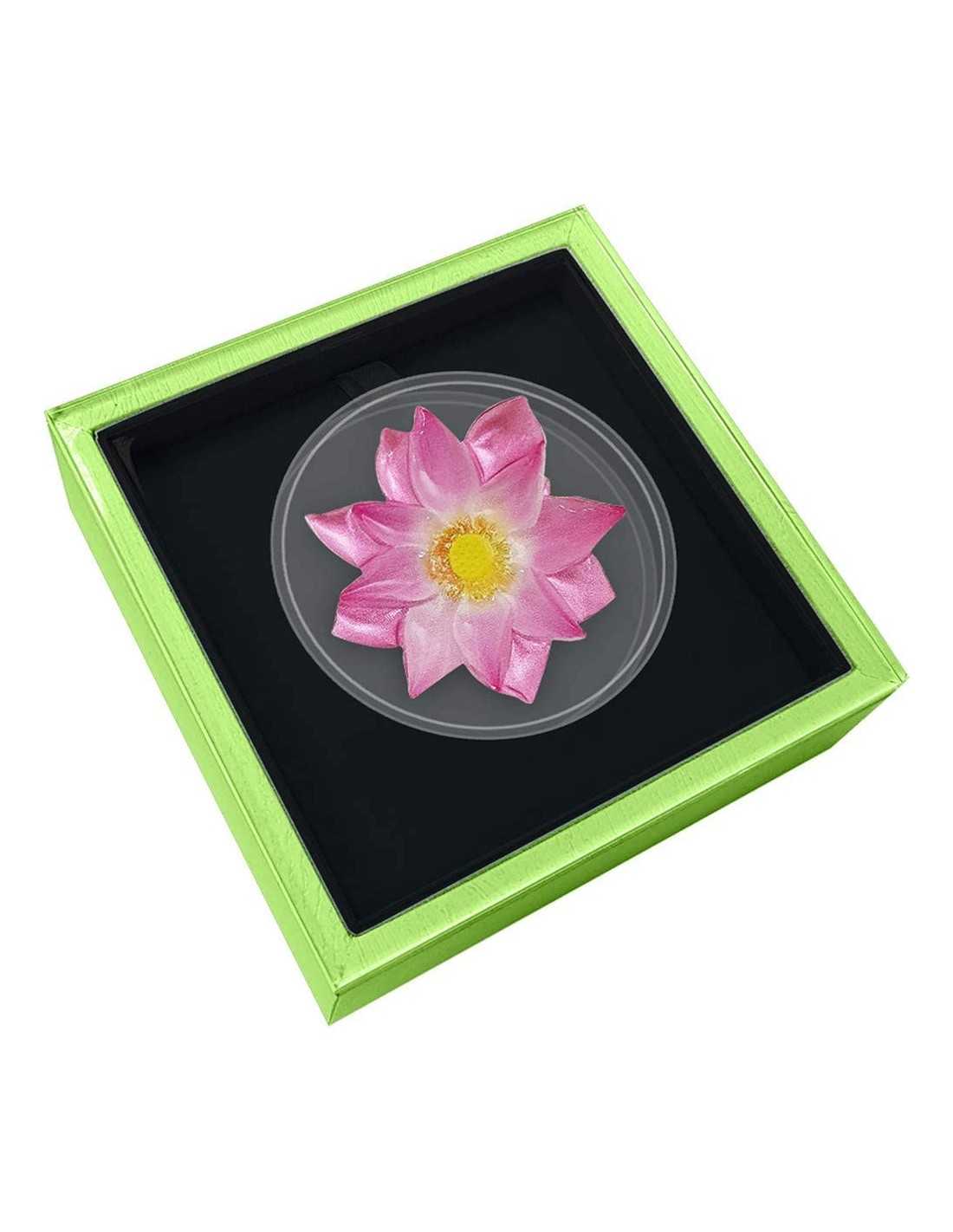 LOTUS Shape World Enchanting Flower 1 Oz Silver Coin 2$ Niue 2019