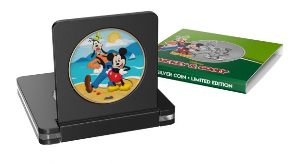 Niue Islands 2021 $2 Disney - Mickey & Goofy Beach 1 Oz Silver Coin