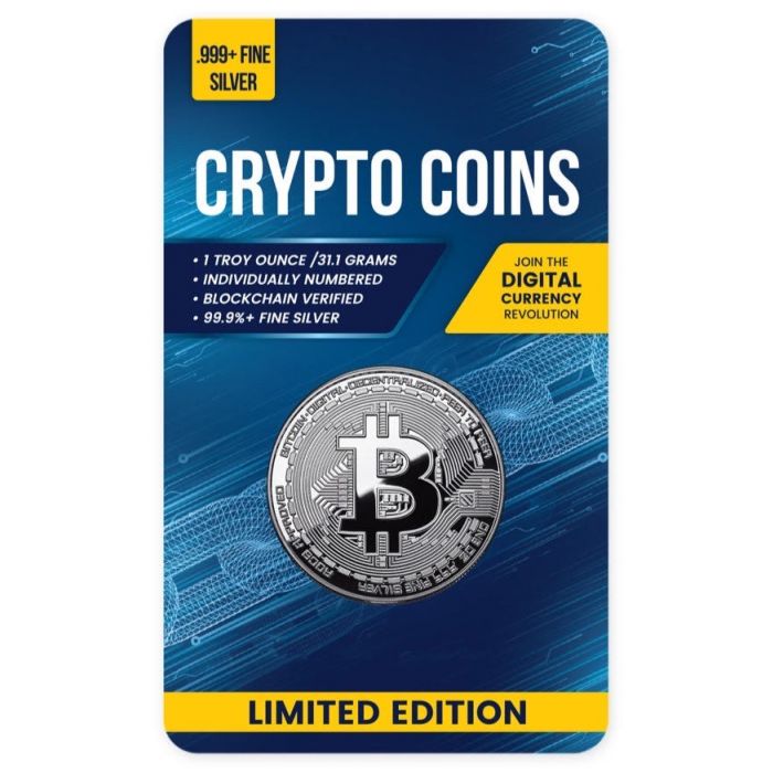 2020 1 oz Chad Crypto Series - Bitcoin .999 Silver Proof Like Coin