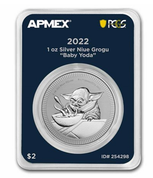 2022 Niue 1 oz Silver $2 Star Wars: Grogu "Baby Yoda"  (MD® Premier + PCGS FS)