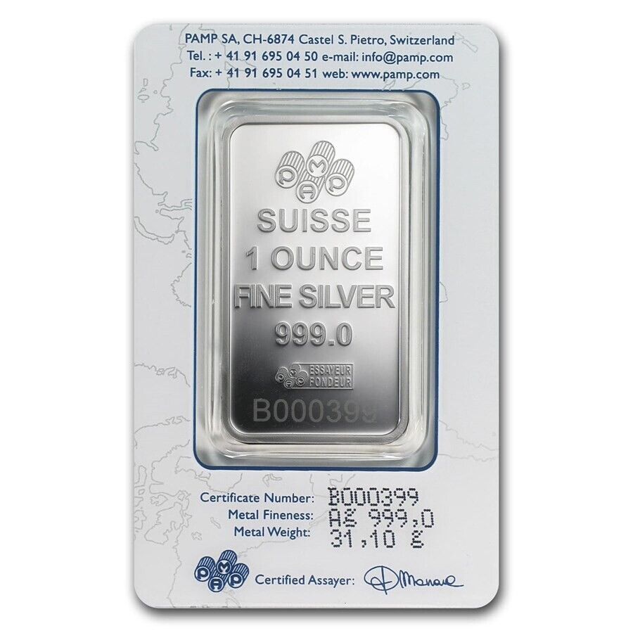 Pamp Suisse Rosa 1 oz Silver Bar in Card