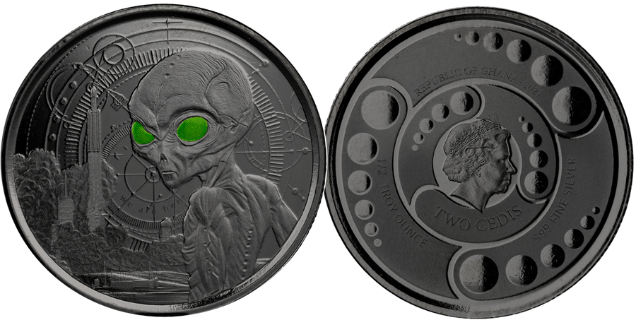 2021 Ghana Alien 1/2oz Silver 4 Coin Set