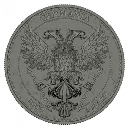 Germania 2019 5 Mark Bejeweled Oak Leaf Sun 1 Oz 999 Silver Coin