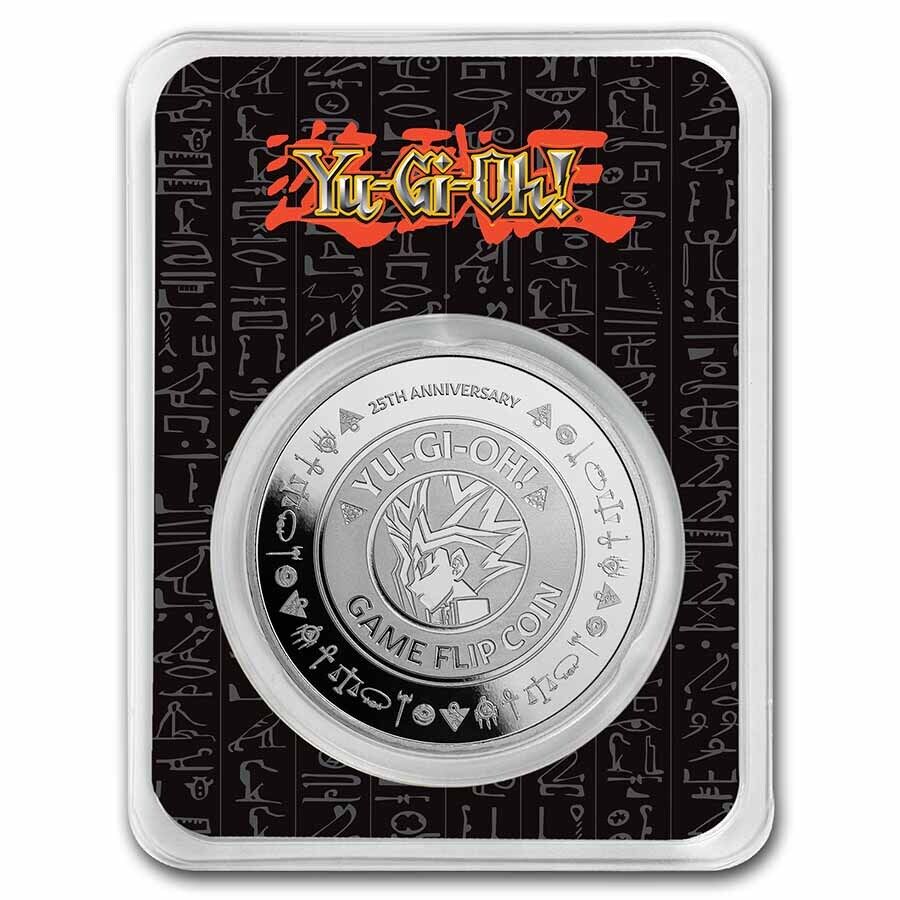 2022 Niue 1 oz Silver Yu-Gi-Oh! Game Flip Coin 25th Anniv, In TEP