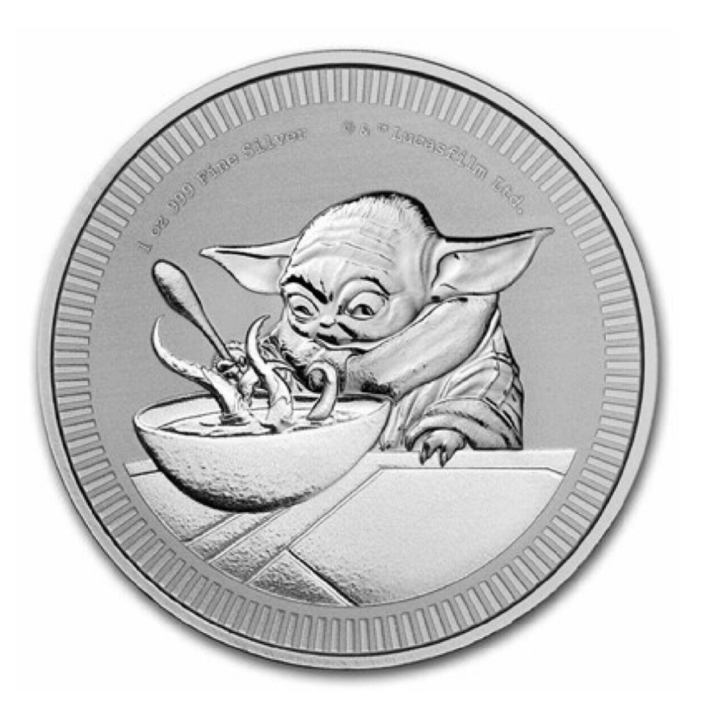 2022 Niue 1 oz Silver $2 Star Wars: Grogu "Baby Yoda"