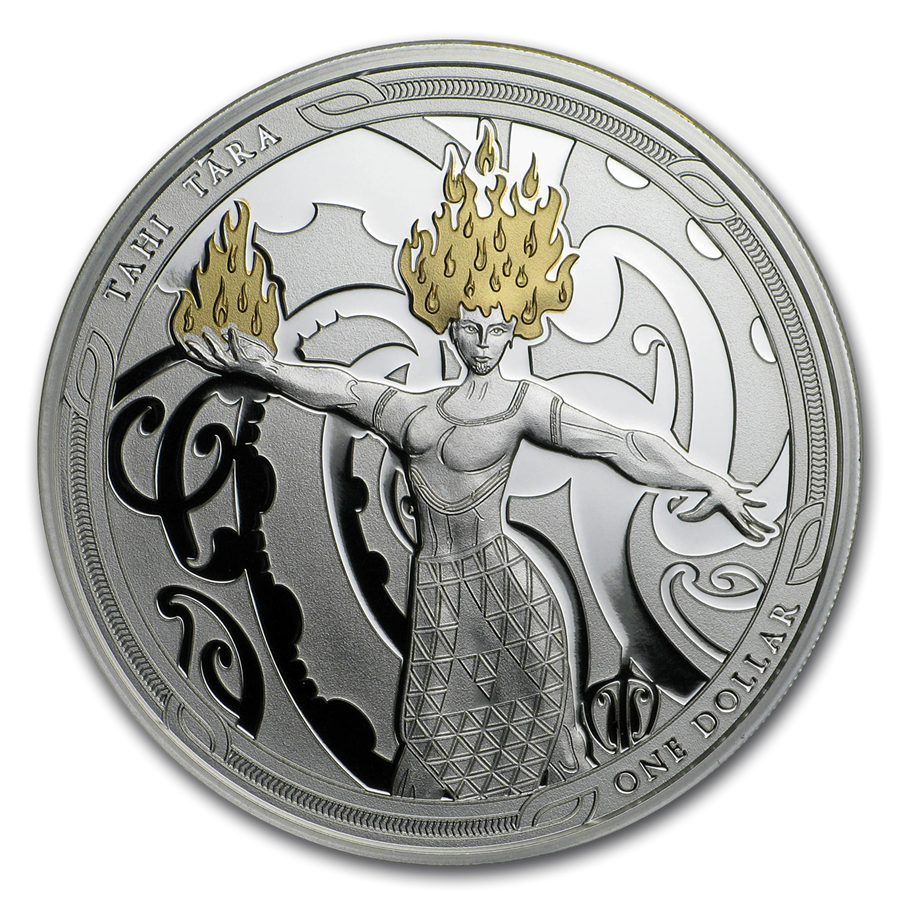 2019 1 oz New Zealand Maui and the Goddess of Fire - Maui raua ko Mahuika .999 Silver Proof 2 Coin Set