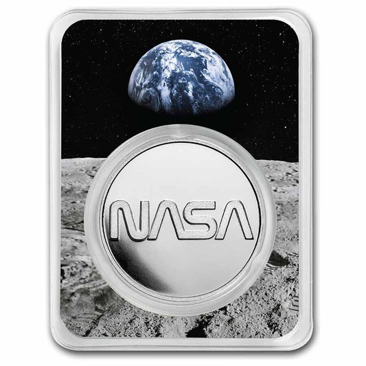 2022 Mesa Grande 1 oz Silver $10 NASA Retro Worm Logo BU in TEP