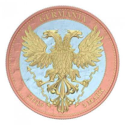 Germania 2019 5 Mark Bejeweled Oak Leaf Pink 1 Oz 999 Silver Coin