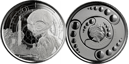 2021 Ghana Alien 1/2oz Silver 4 Coin Set