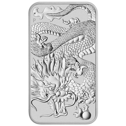 The Perth Mint - 2022 Dragon Bar 1oz .9999 Silver Bullion Bar - 99.99%