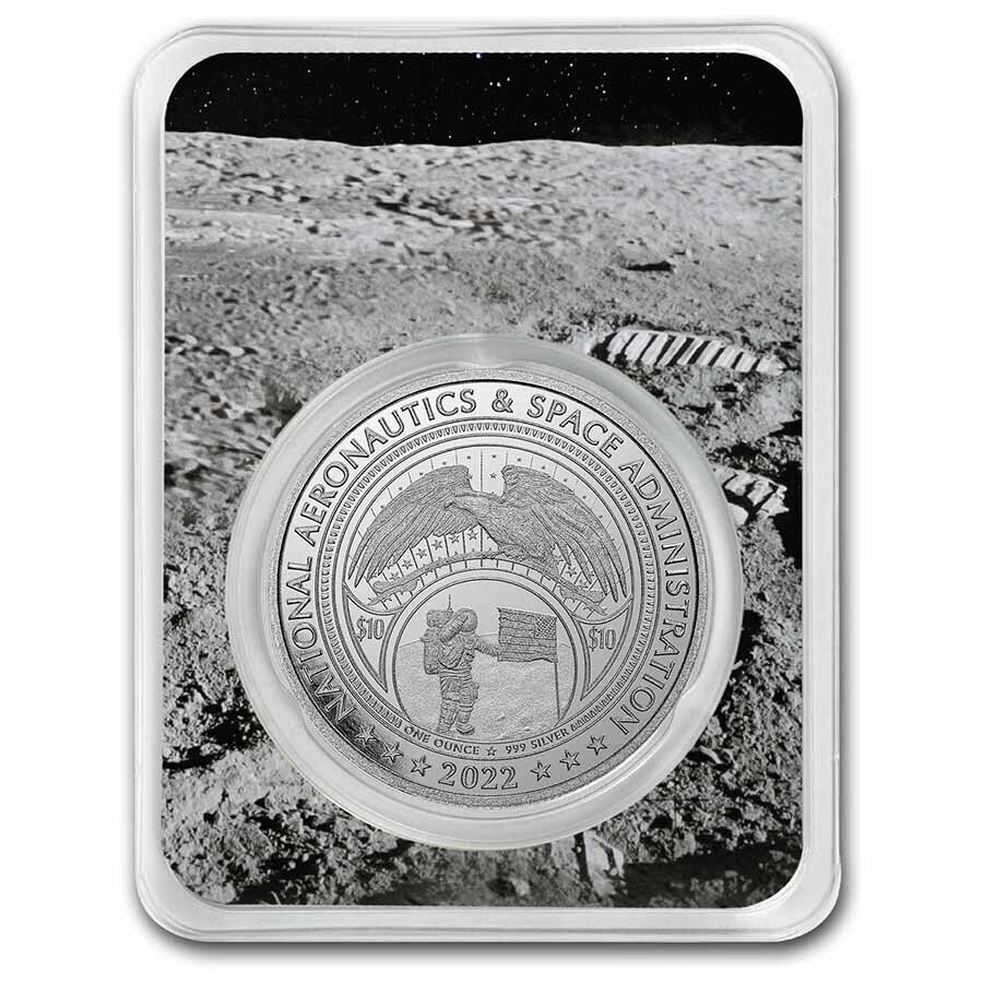 2022 Mesa Grande 1 oz Silver $10 NASA Retro Worm Logo BU in TEP