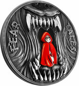 Palau 2 oz LITTLE RED RIDING HOOD FEAR TALES $10 Silver Coin 2019