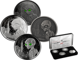 2021 Ghana Alien 1/2oz Silver 4 Coin Set