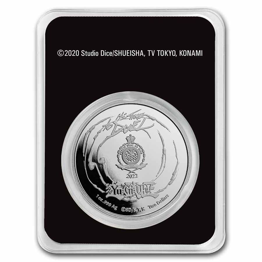 2022 Niue 1 oz Silver Yu-Gi-Oh! Game Flip Coin 25th Anniv, In TEP