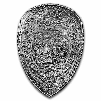 2022 South Korea Shield of Henry II de France High Relief 2 oz Silver Antiqued Medal