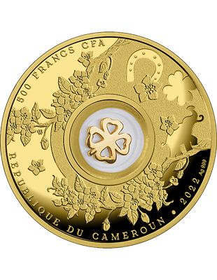 Four-Leaf Clover (Lucky Seven) 2022 Cameroon 500 Francs 14.14g Silver Proof Coin