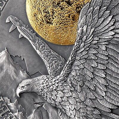 American Eagle Wildlife in the Moonlight 2 oz Silver Coin Republic of Ghana 2022