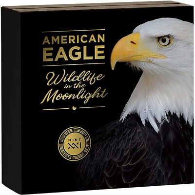 American Eagle Wildlife in the Moonlight 2 oz Silver Coin Republic of Ghana 2022